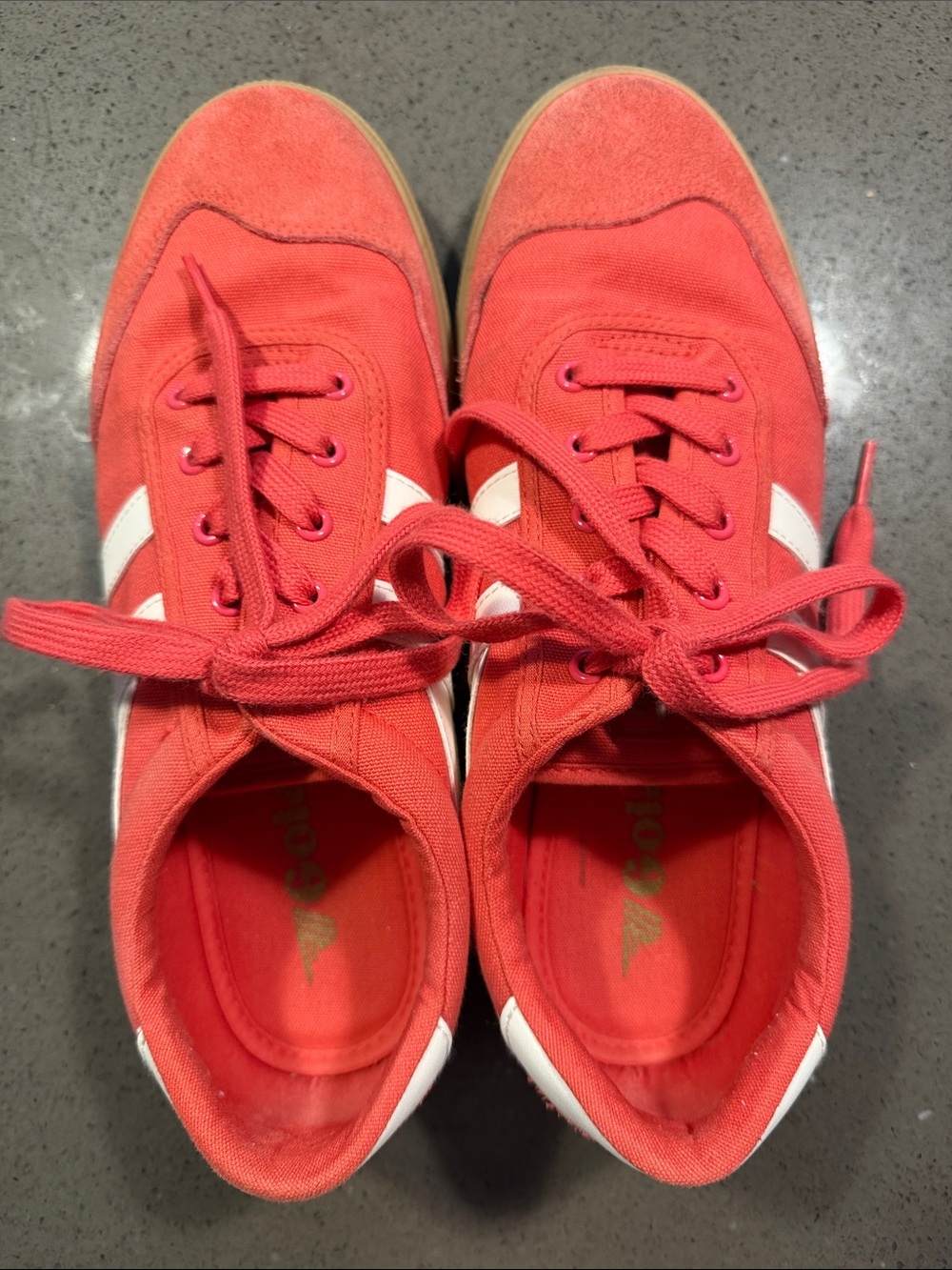 Gola Women’s Red Canvas Sneakers with White Accent